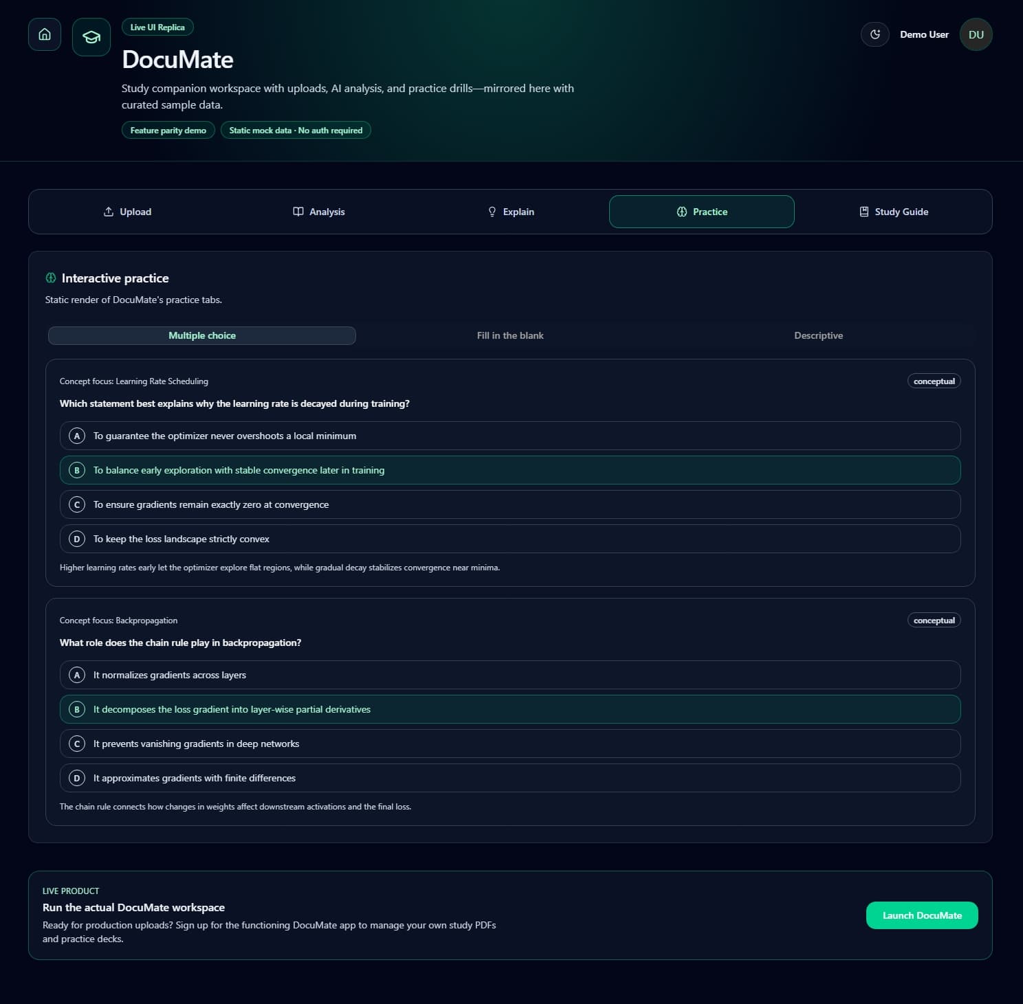 DocuMate dark preview