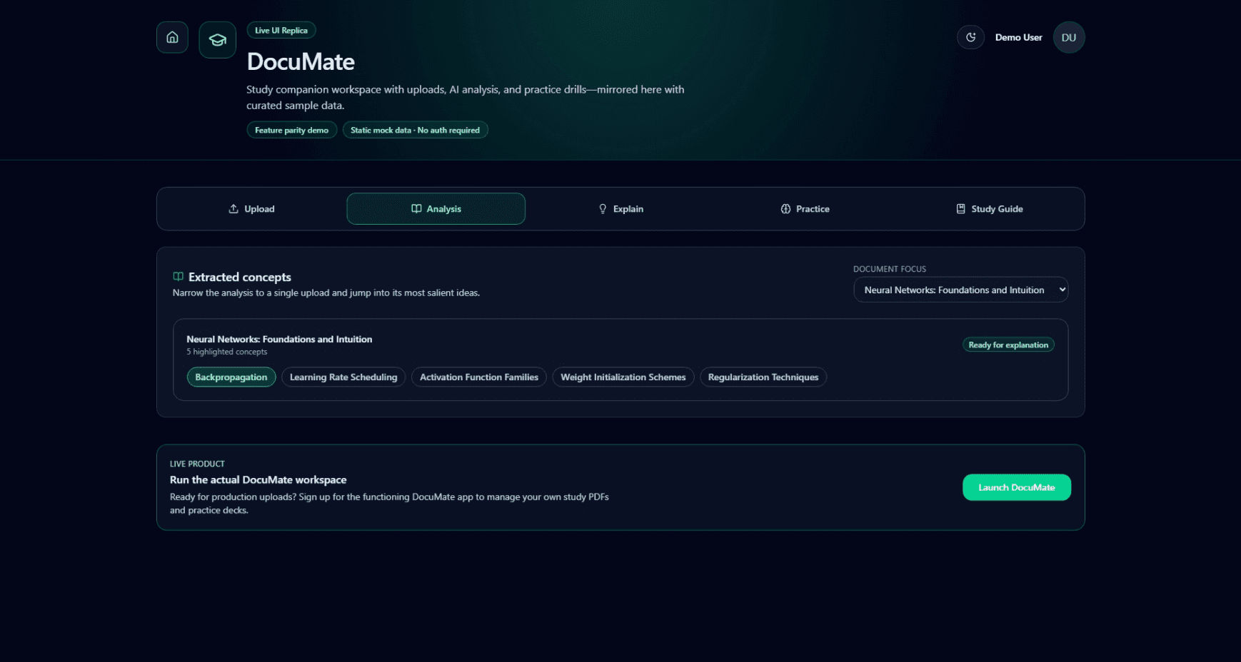 DocuMate dark preview