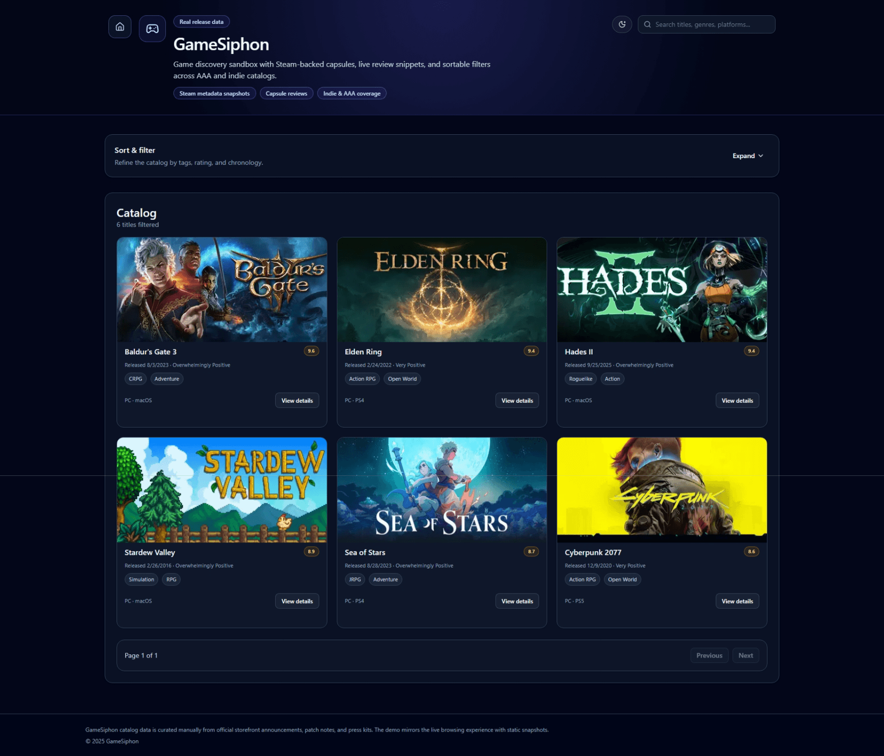 GameSiphon dark preview